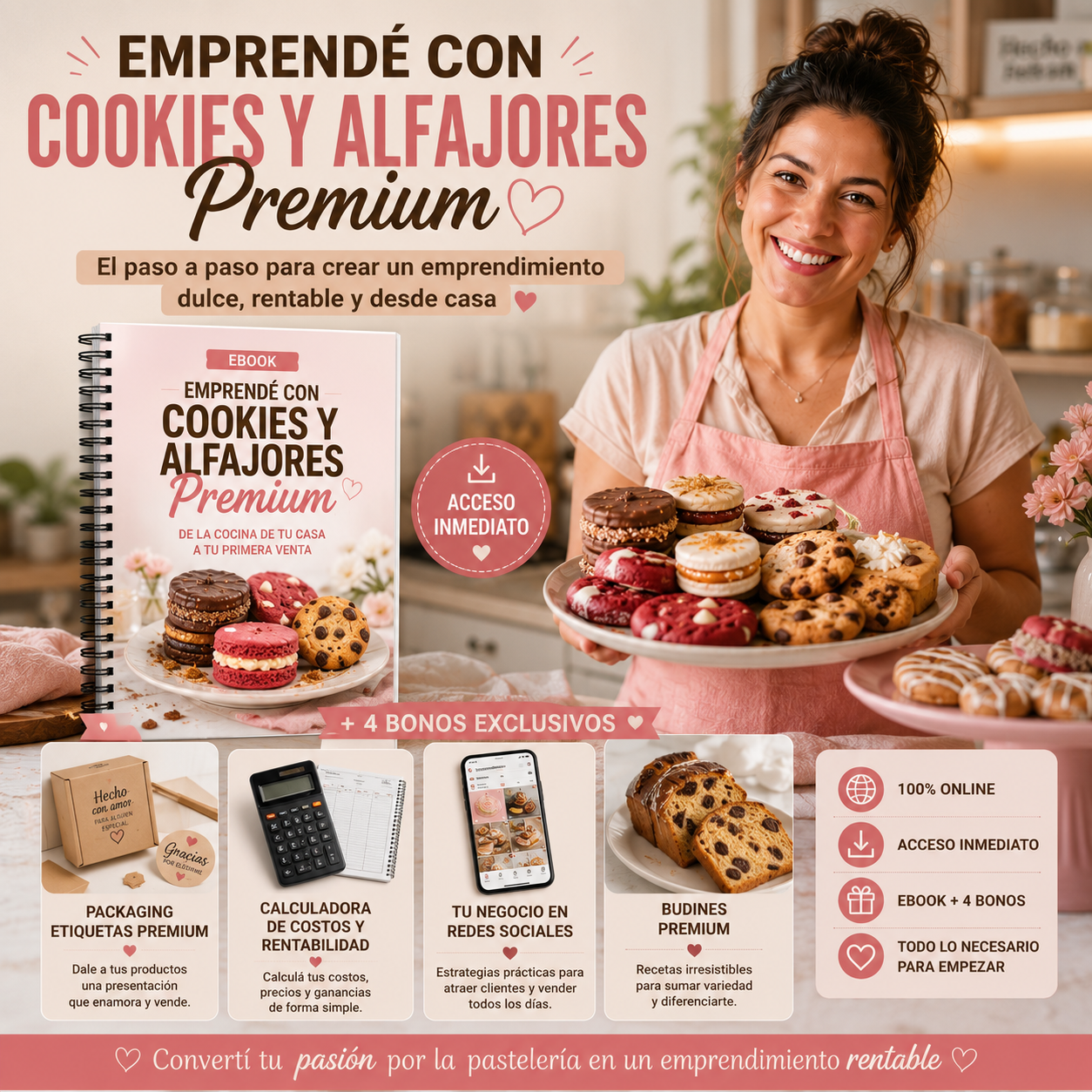 Emprendé con Cookies y Alfajores Premium + 4 Bonos exclusivos